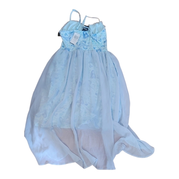 Hot Topic Corpse Bride Emily Flowy Lace-Up Cami hi low Dress xs light blue nwt - Picture 3 of 8